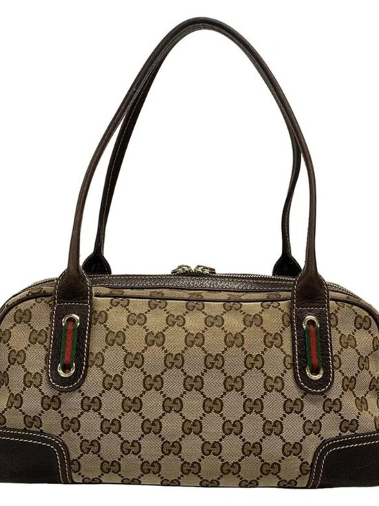 Gucci Shoulder Bag Prince GG Pattern Sherry Beige Dark Brown - Picture 3 of 15